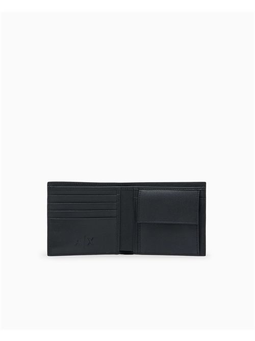 Portafoglio bifold in pelle con motivo diagonale in rilievo ARMANI EXCHANGE | XM000167AF27287/UC001
